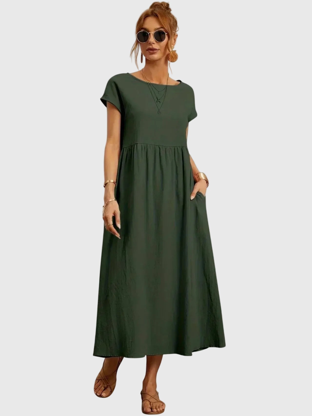 Giselle | Casual Midi Dress with Pockets