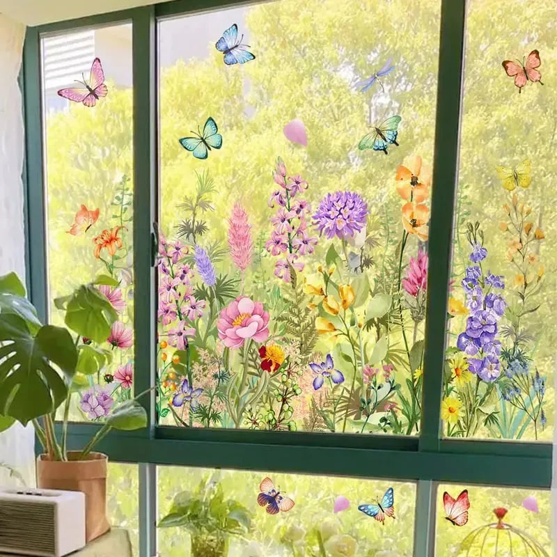 Florenza - Floral Window Stickers for a Spring Home Refresh (2+1 Free)