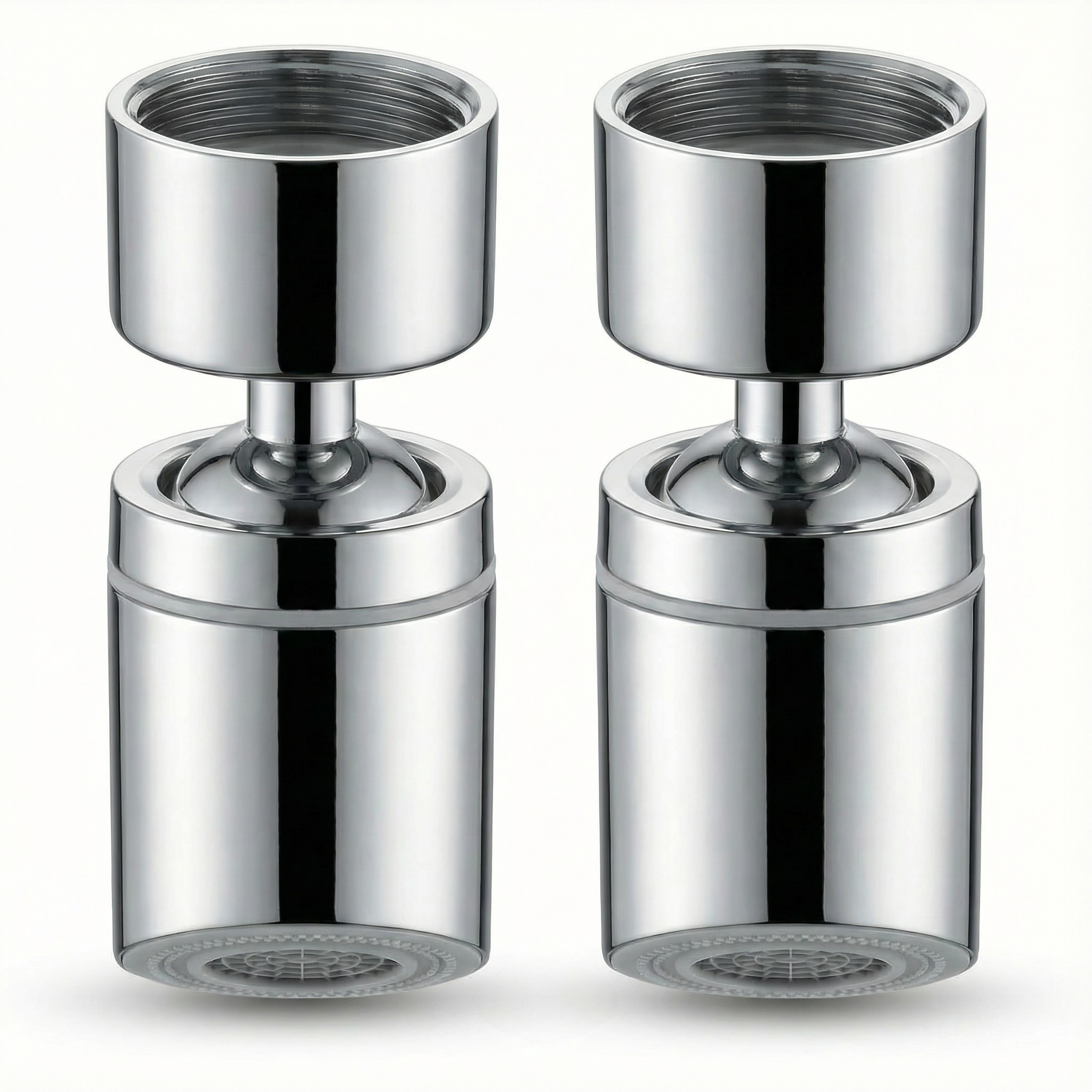 Flowtura - 360° swivel faucet aerator with dual spray (2-pack)