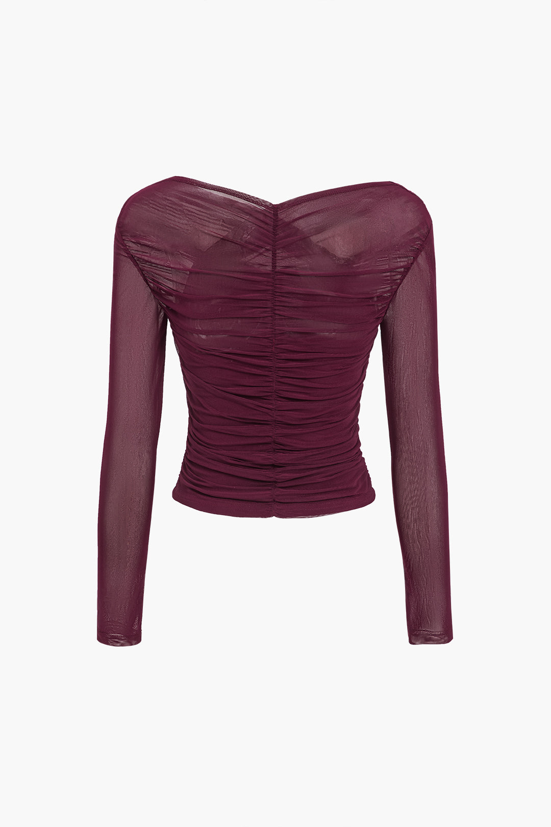 Michelle | Women Ruched Mesh Long Sleeve Top