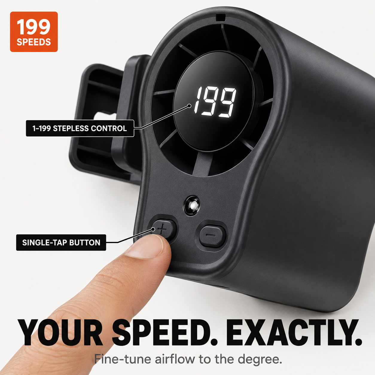 Coolnix – Portable Clip On Car Fan with LED Display
