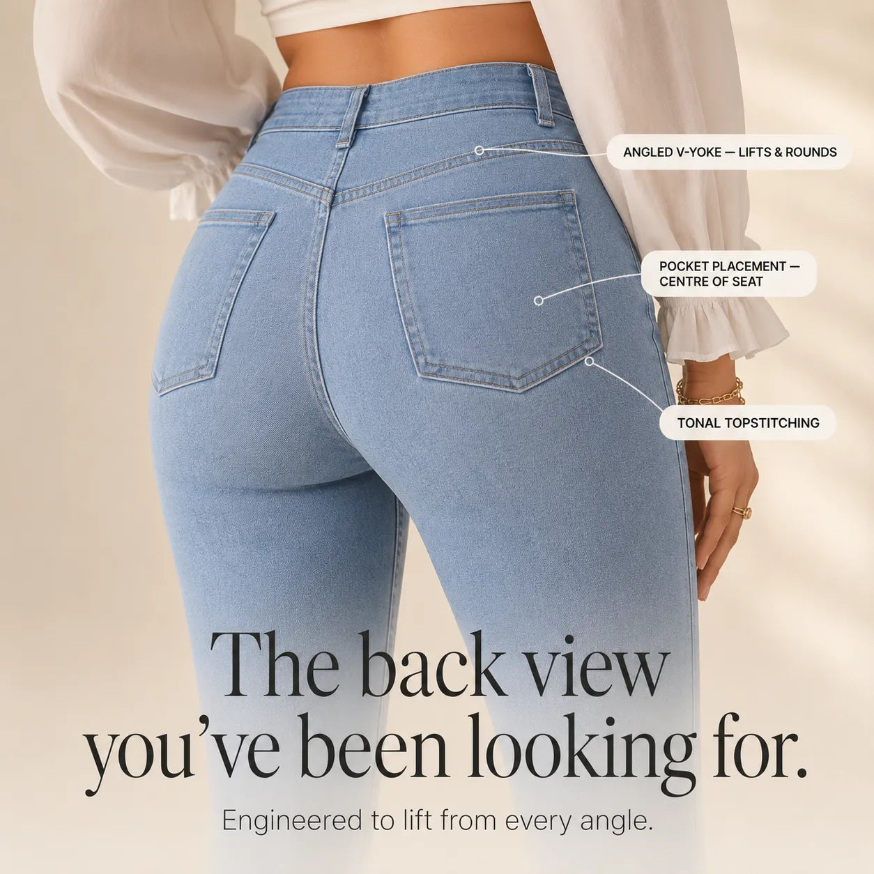 Curvella – High Waist Stretch Flare Jeans for Women, Butt-Lifting Bootcut Denim