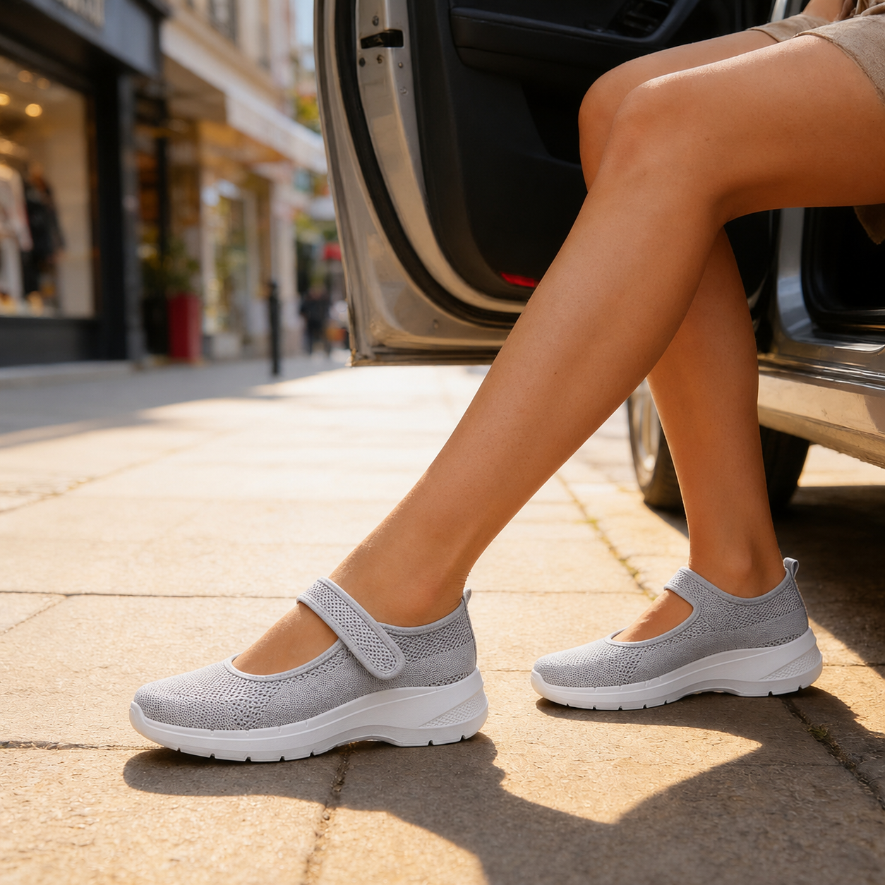 Elevana – Breathable Mesh Adjustable-Strap Platform Sneaker