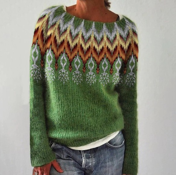 Lucyna - Retro Scandinavian Knit Sweater