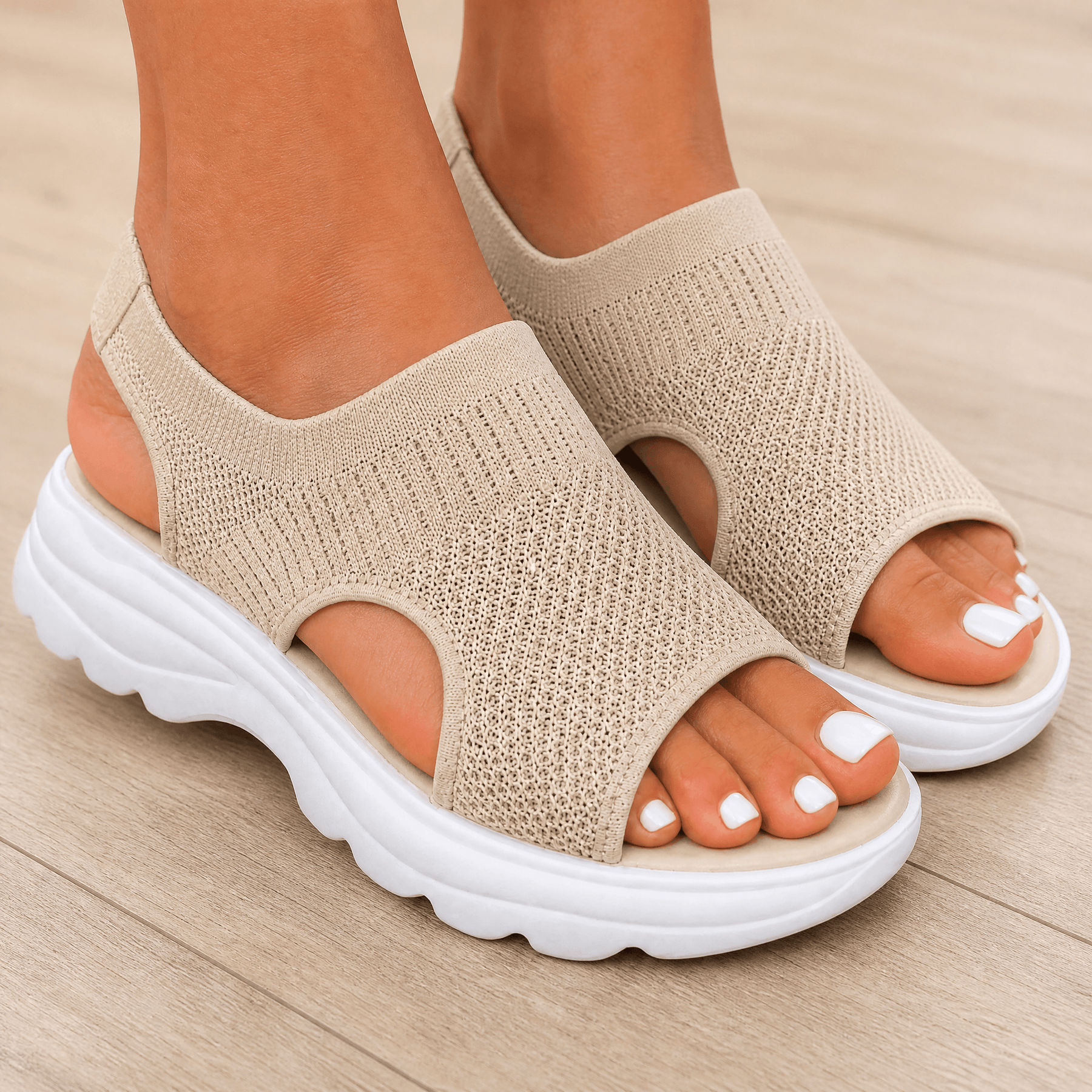 Caluna – Cushioned Slip-On Platform Sandals
