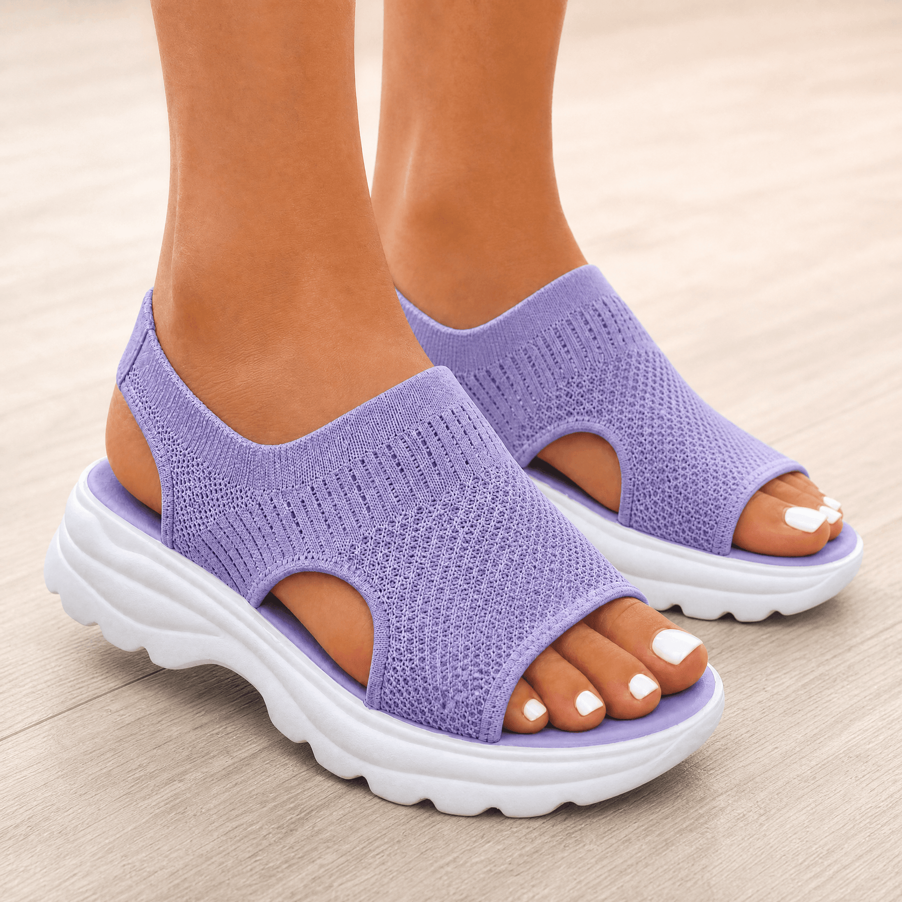 Caluna – Cushioned Slip-On Platform Sandals