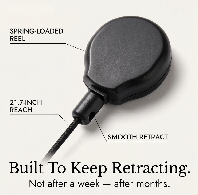 Carden – Retractable faux leather badge holder