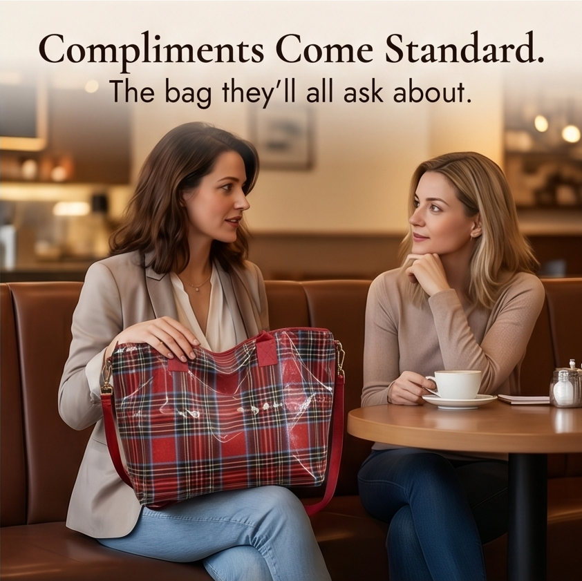 Carroway – Glossy Checkered Tote Bag