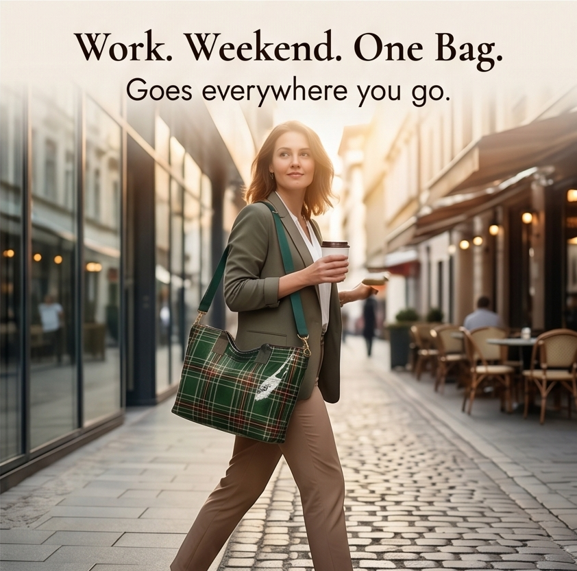 Carroway – Glossy Checkered Tote Bag