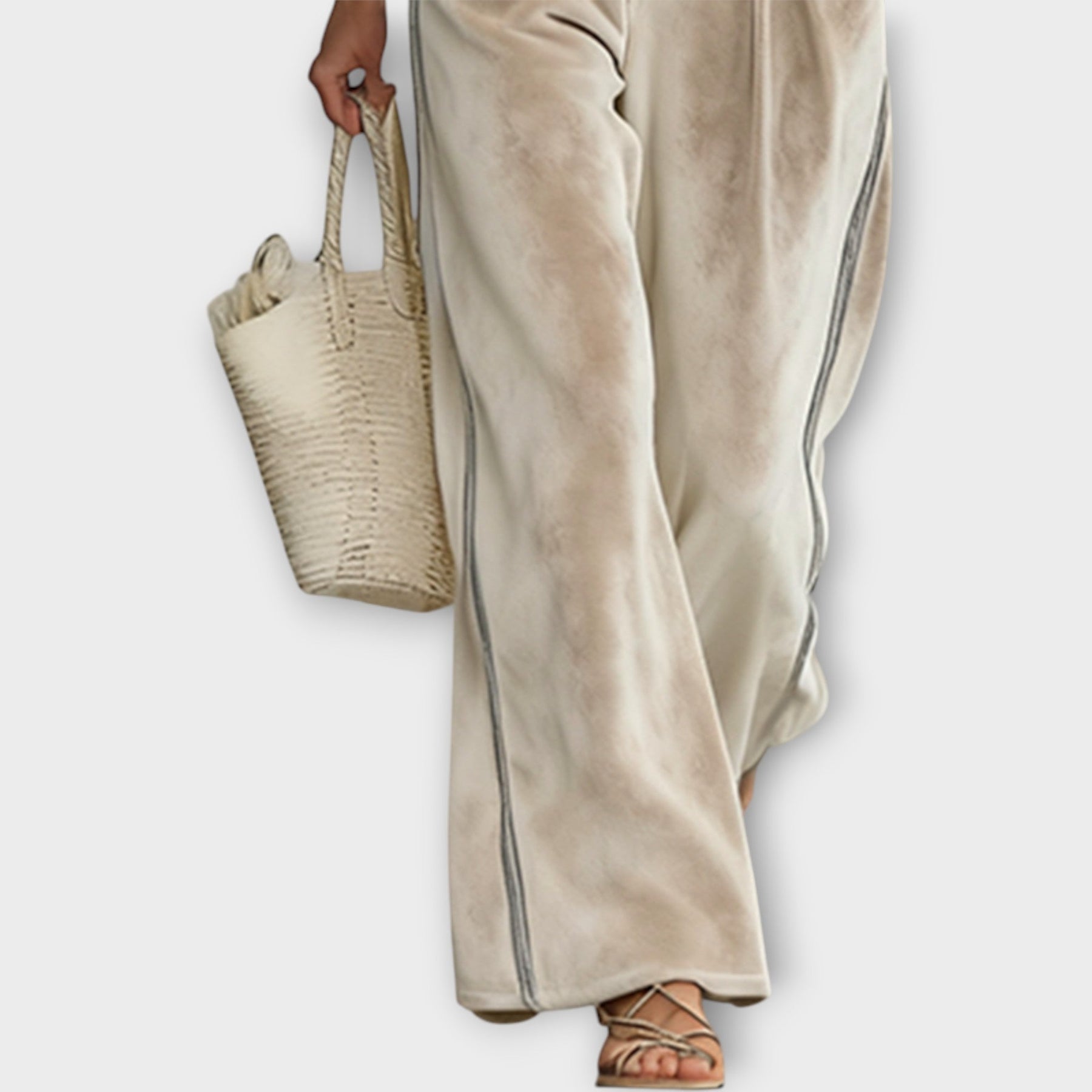 Upper Knit Set with Contrast Finish and Lounge Velvet Pants