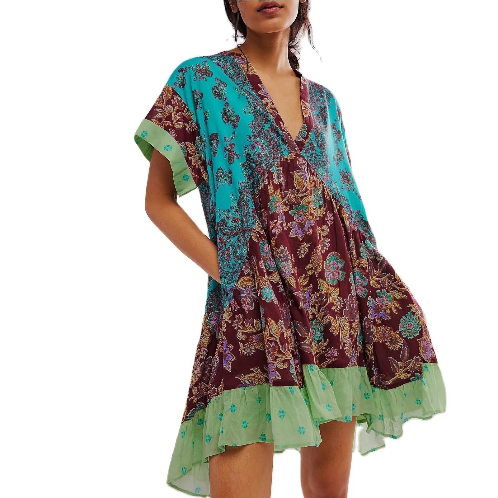 Bohemian Dress V-Neck - Timeless Elegance