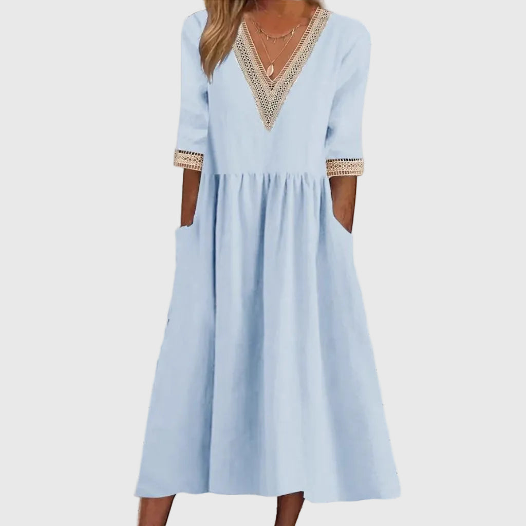 Sara | Midi Dress with Elegant Lace Detail