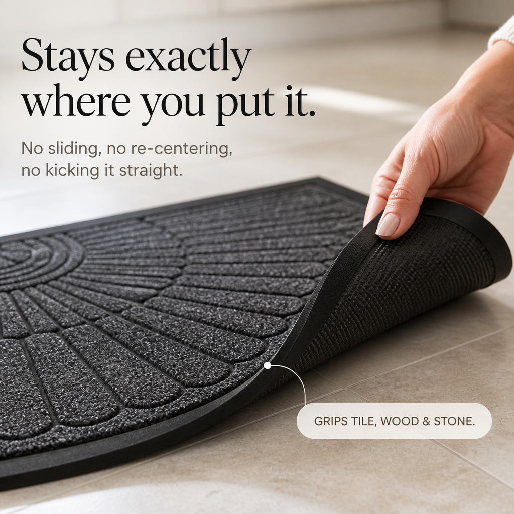 Curvella – Semi-Circular Non-Slip Entryway Door Mat