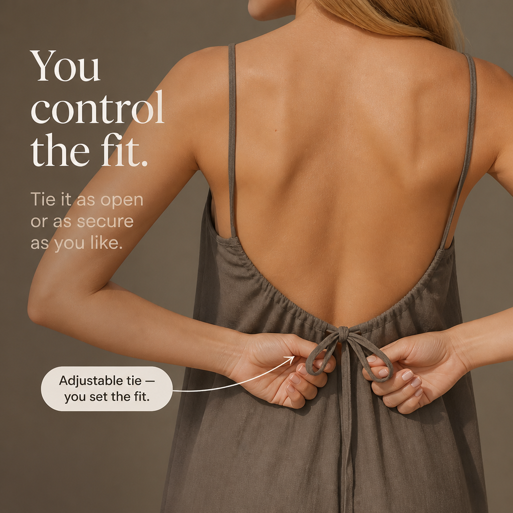 Backdrift – Backless Tie-Waist Linen Romper