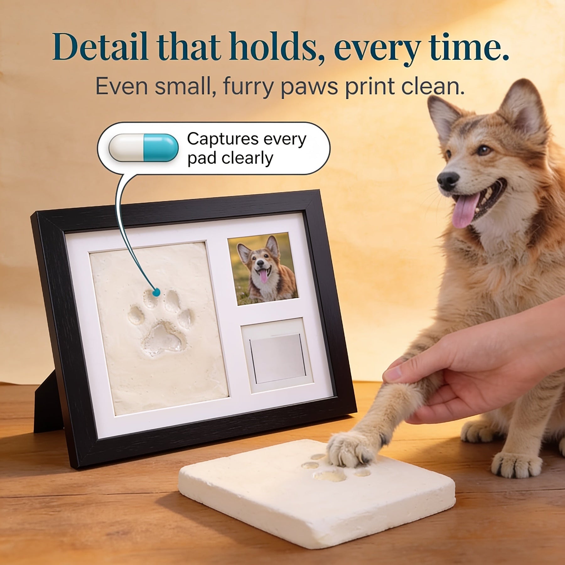 Littlecast – Silver Paw Print Photo Frame Kit