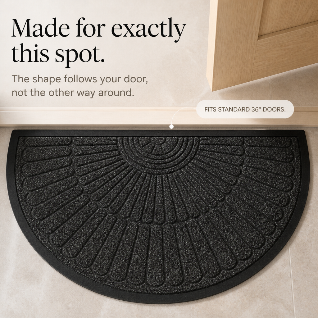 Curvella – Semi-Circular Non-Slip Entryway Door Mat