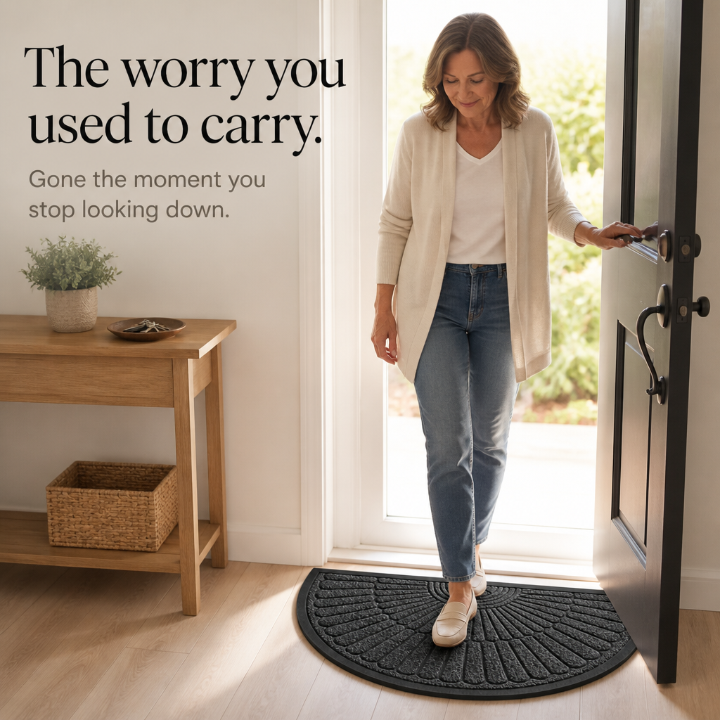 Curvella – Semi-Circular Non-Slip Entryway Door Mat