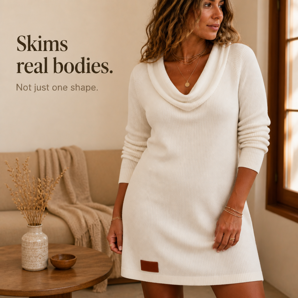 Draperie – Cowl-Neck Ribbed Knit Sweater Dress