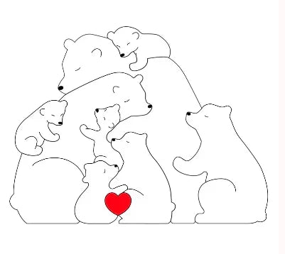Cubunity – Personalized Wooden Bears Family Puzzle