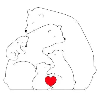 Cubunity – Personalized Wooden Bears Family Puzzle