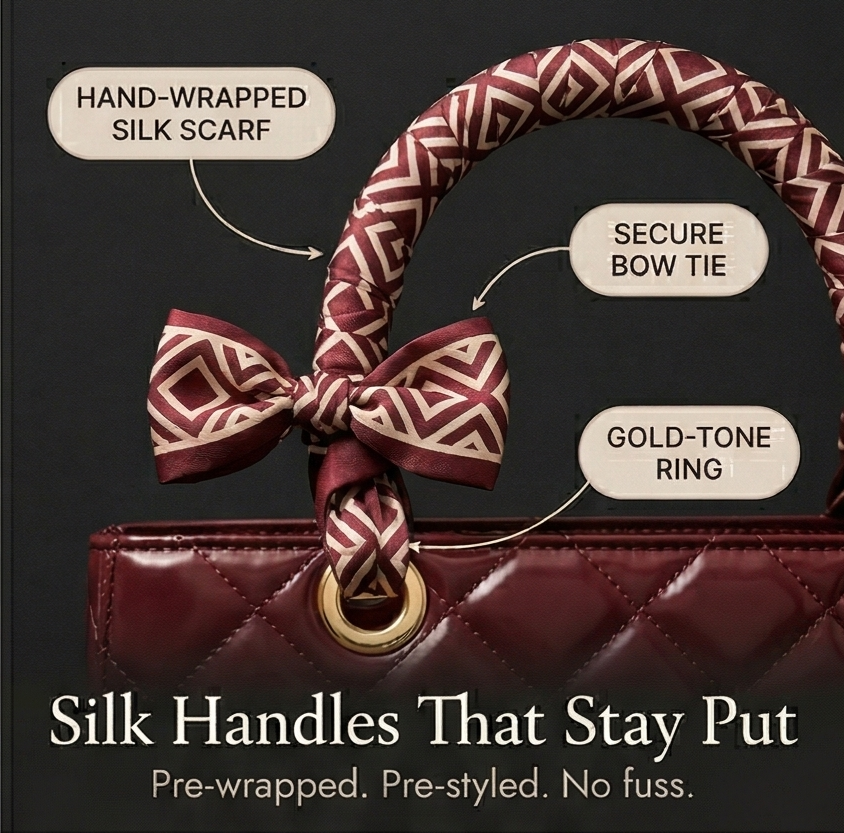 Belaire – Quilted Handbag with Silk Scarf Handles
