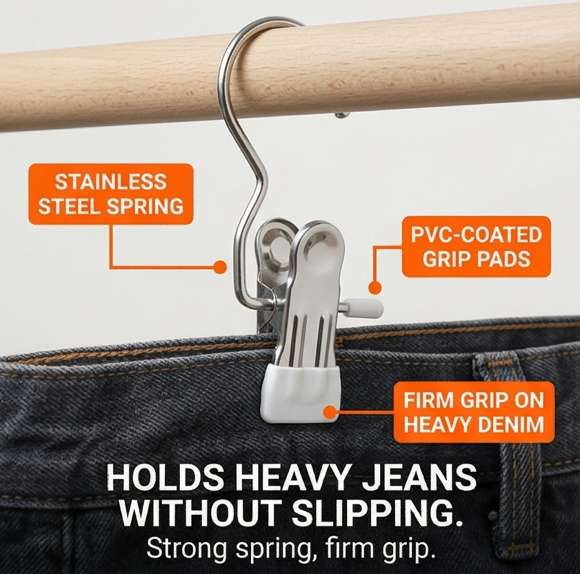 Clipvault – Stainless Steel Closet Clip Hooks (20 Pack)
