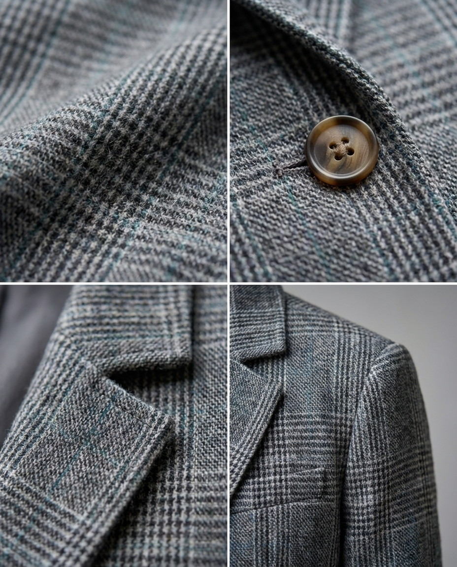 Alicja™ | Tailored Grey Check Blazer