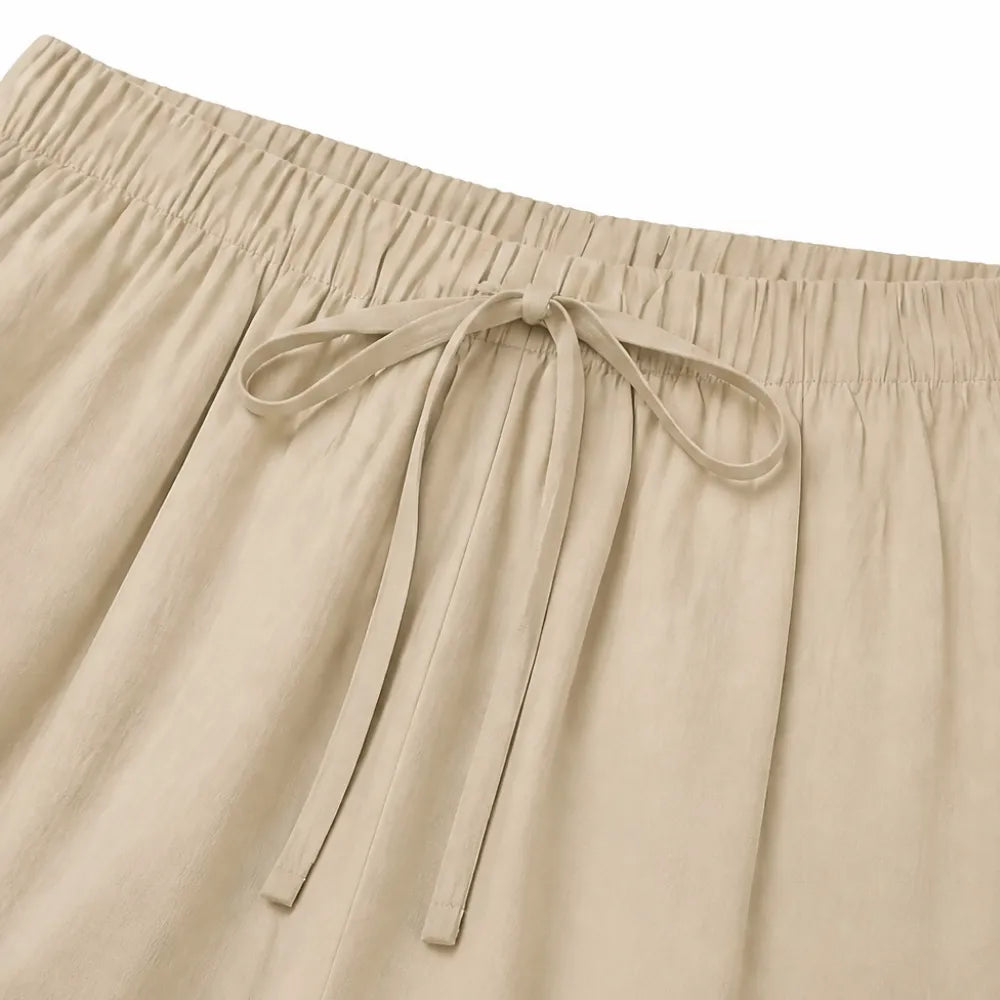 Calaya – Wide Leg Drawstring Pants for Women, Lightweight Summer Pull On Bottoms