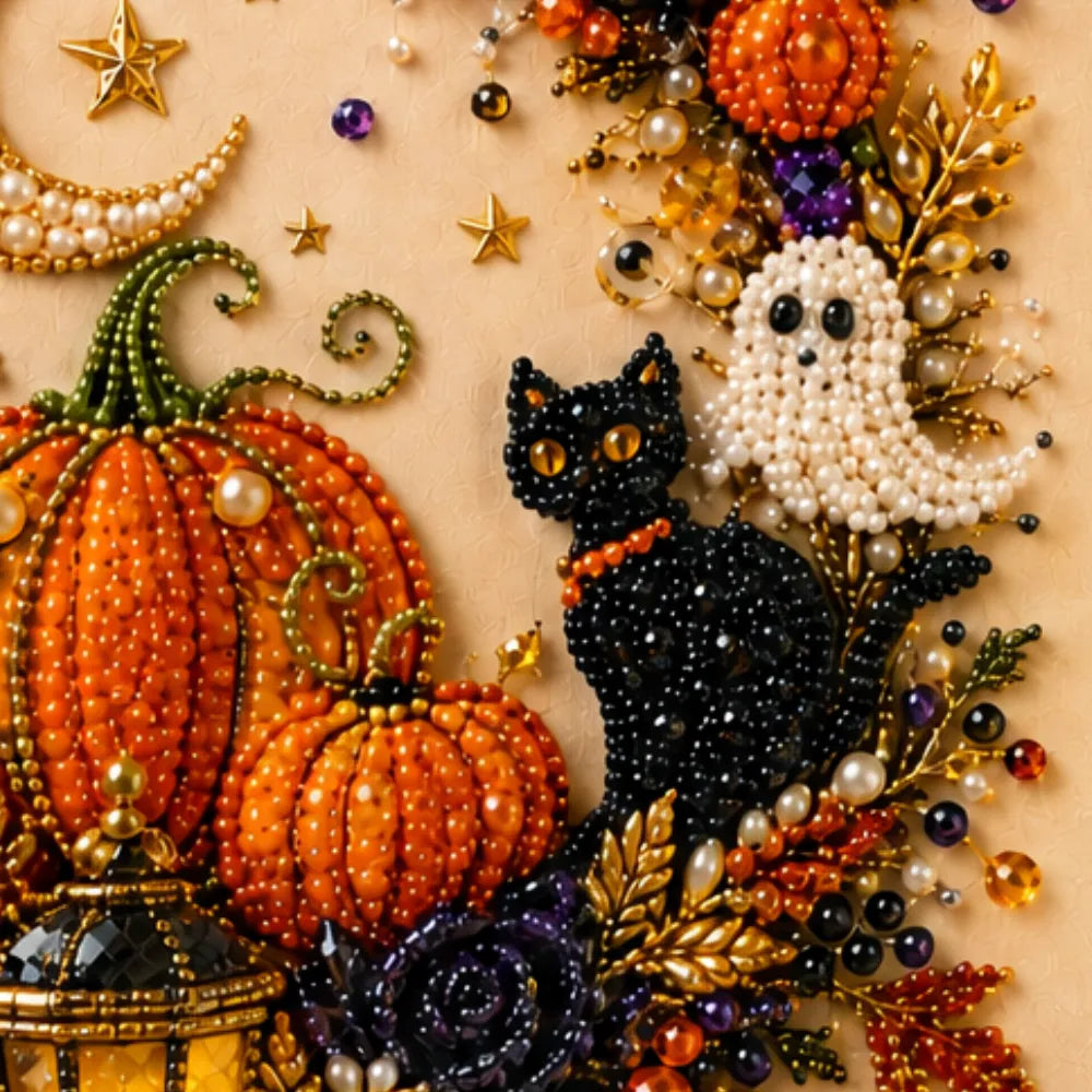 Beadory – Halloween Pearl-like Bead Craft Kit, Cozy Wall Art DIY