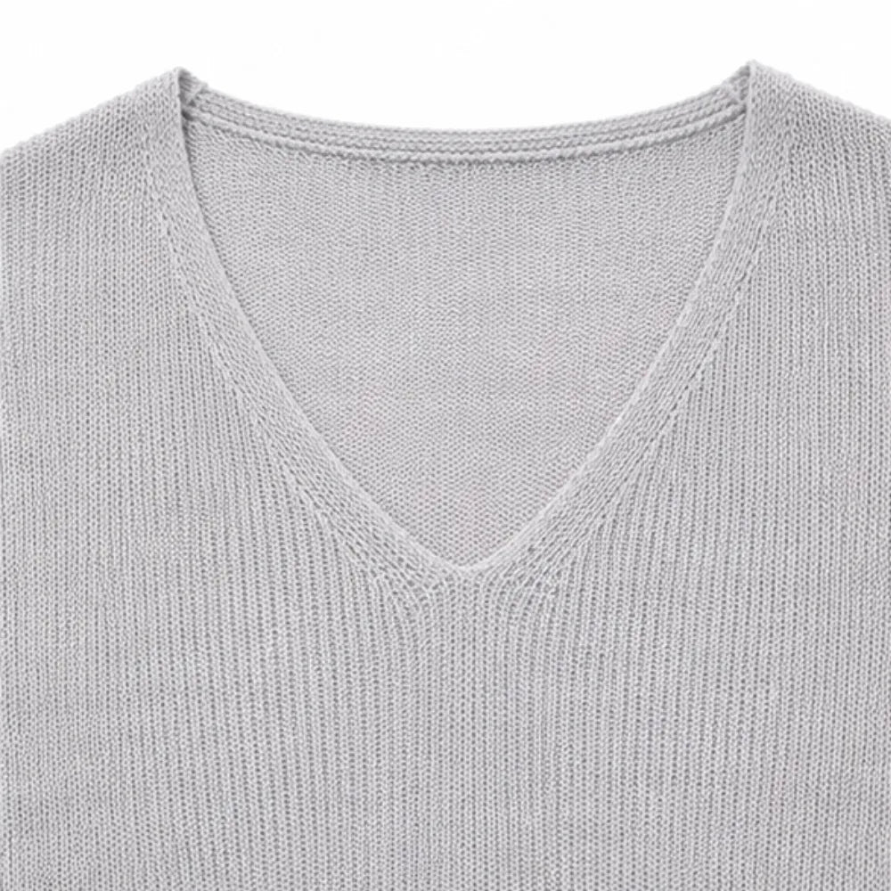 Elowyn – Soft V-Neck Knit Tunic Top for Women, Loose Drape