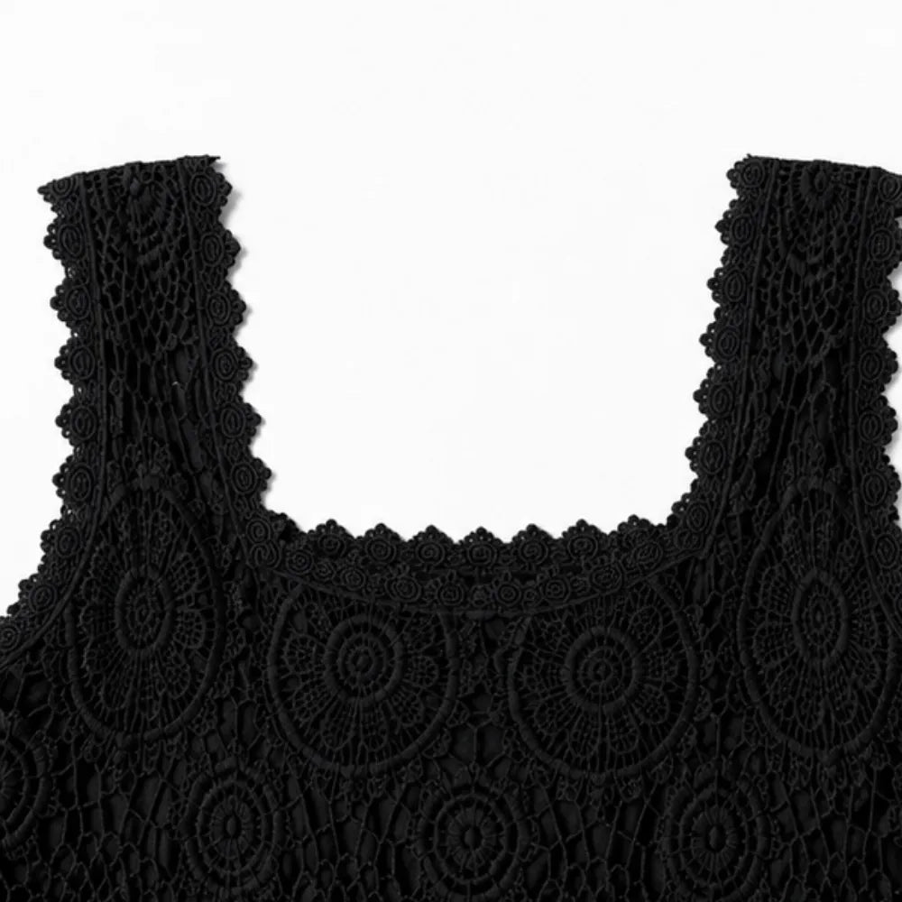 Florelle – Crochet Lace Like Square Neck Tank Top for Summer