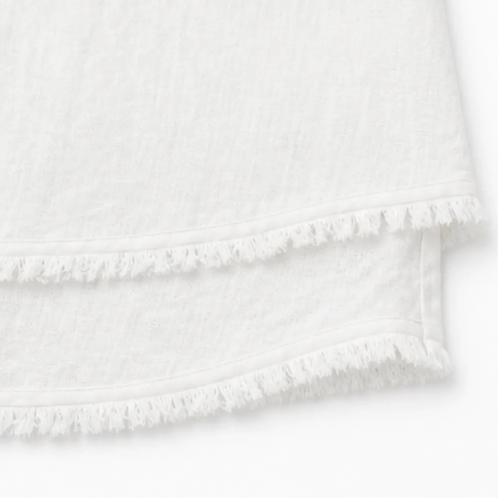 Lorelei – Boho Frayed-Trim V-Neck Tee for Women, Loose Tummy-Hiding Fit