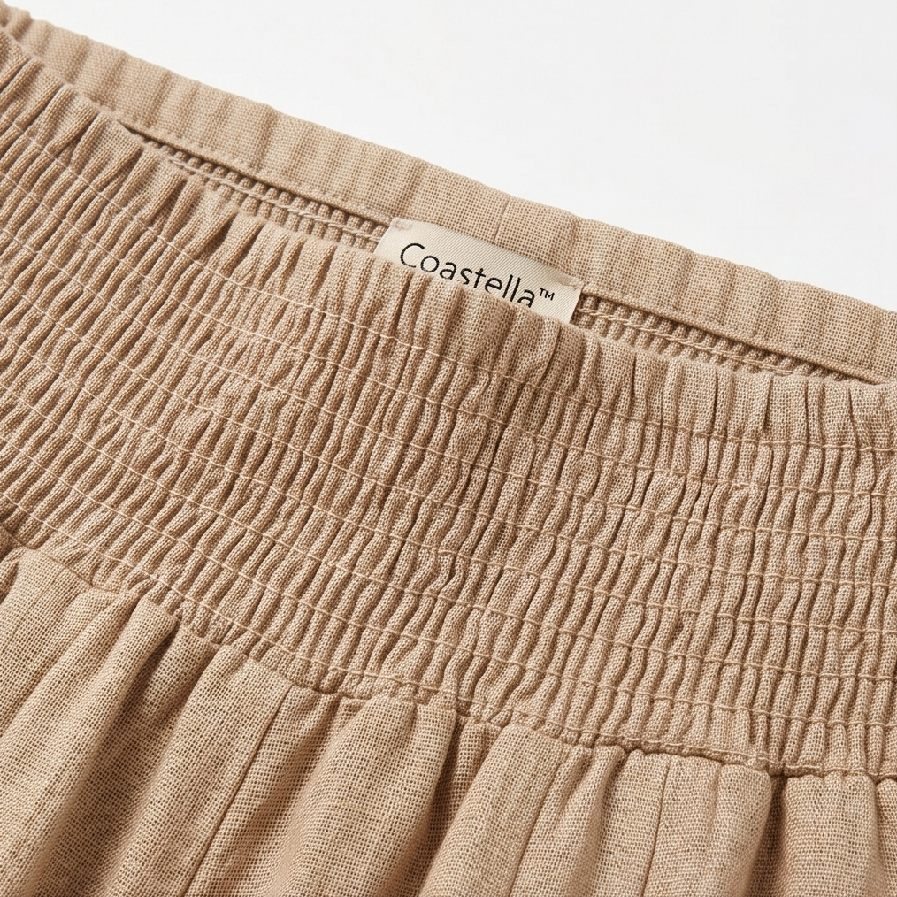 Coastella – Women's Smocked-Waist Wide-Leg Culottes