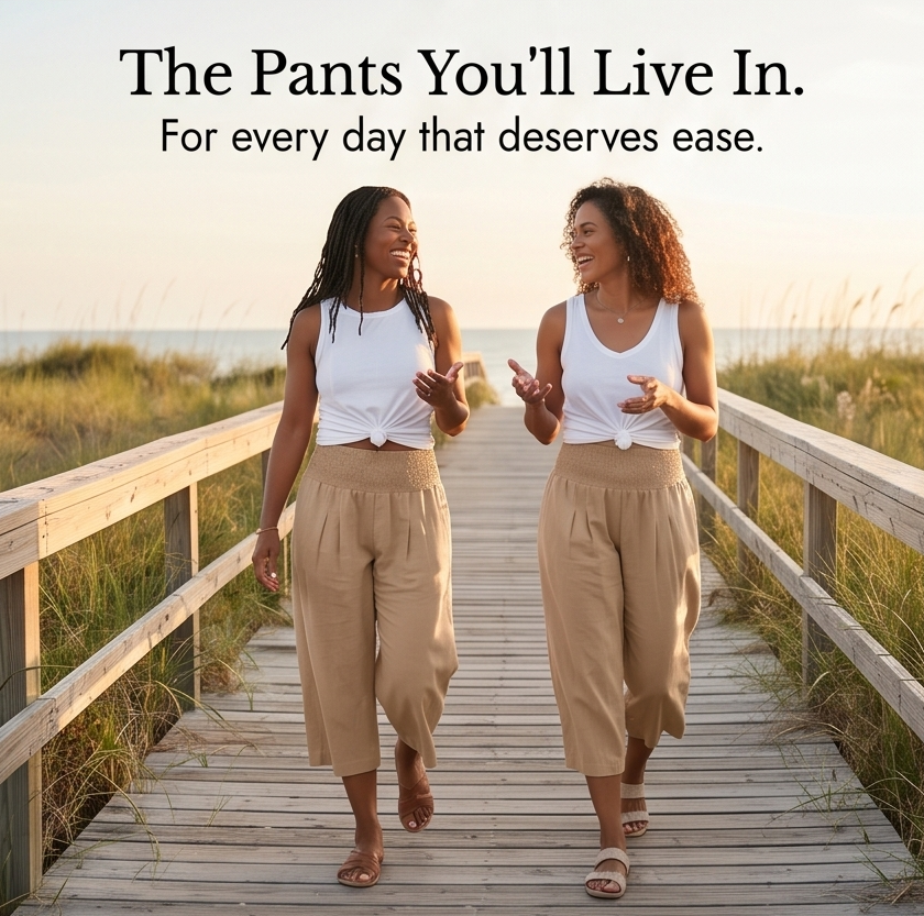 Coastella – Women's Smocked-Waist Wide-Leg Culottes