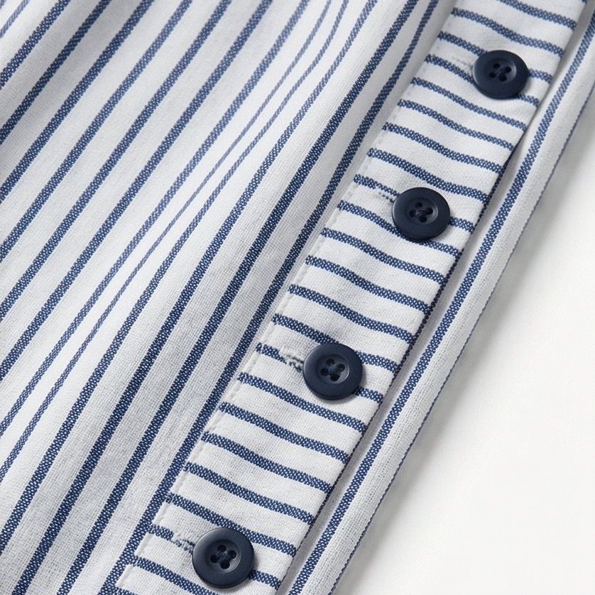 Coastlyn – Women's Striped Pants with Button Trim