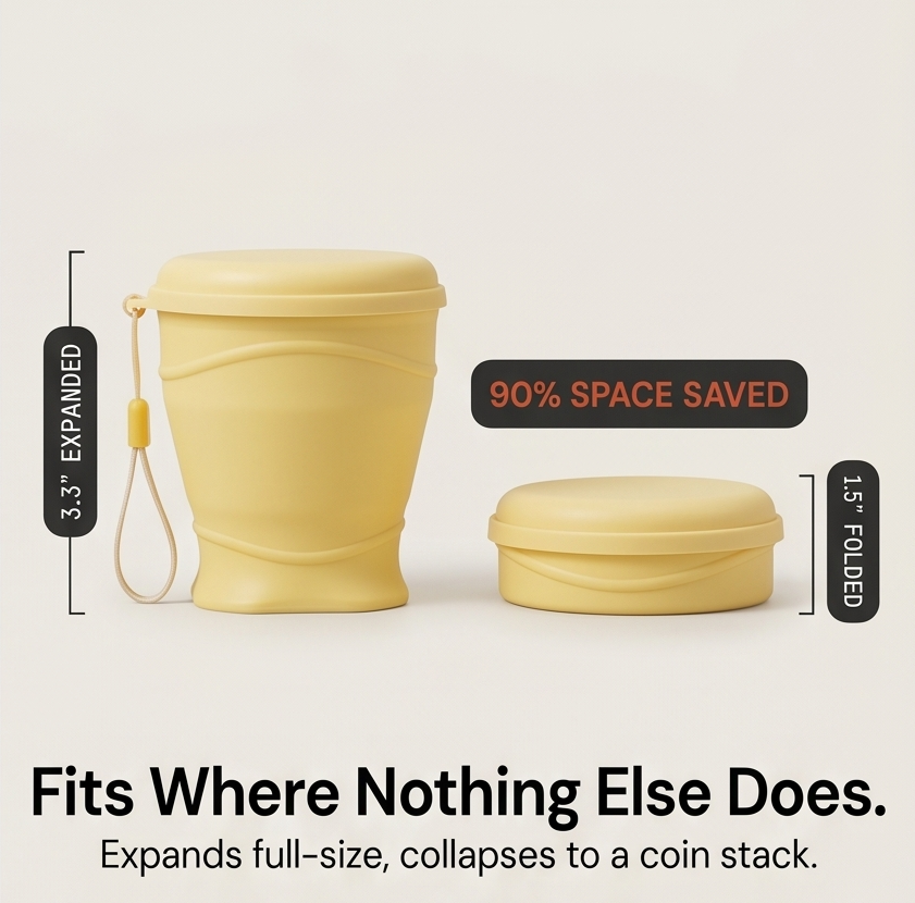 FoldSip – Collapsible Travel Cup with Leakproof Lid