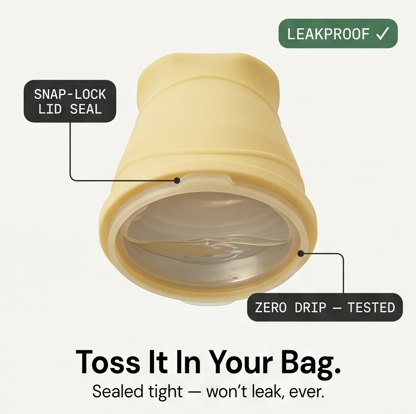 FoldSip – Collapsible Travel Cup with Leakproof Lid