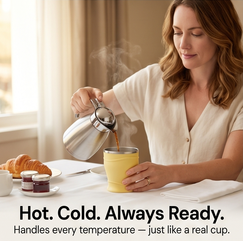 FoldSip – Collapsible Travel Cup with Leakproof Lid