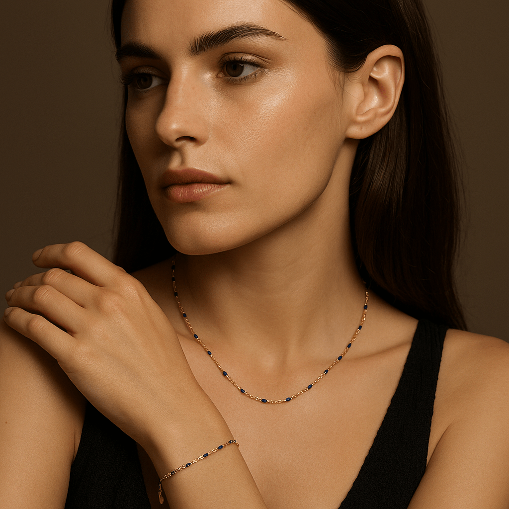 Camilla Bracelet – 14k Gold Plated and Enamel Pearls