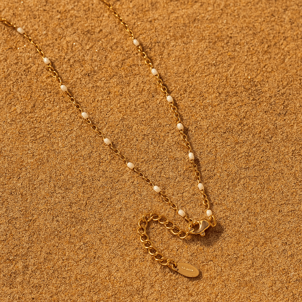 Camilla Necklace – 18k Gold Plated and Enamel Pearls