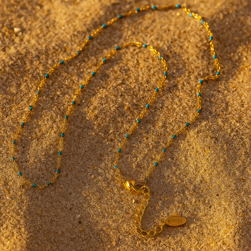 Camilla Necklace – 18k Gold Plated and Enamel Pearls
