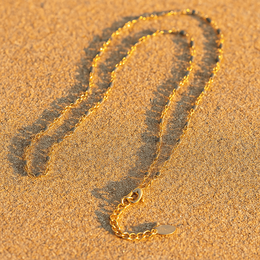 Camilla Necklace – 18k Gold Plated and Enamel Pearls