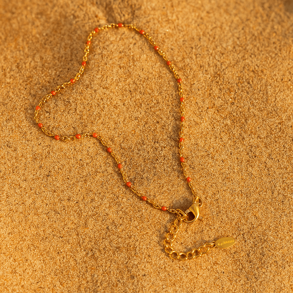 Camilla Necklace – 18k Gold Plated and Enamel Pearls