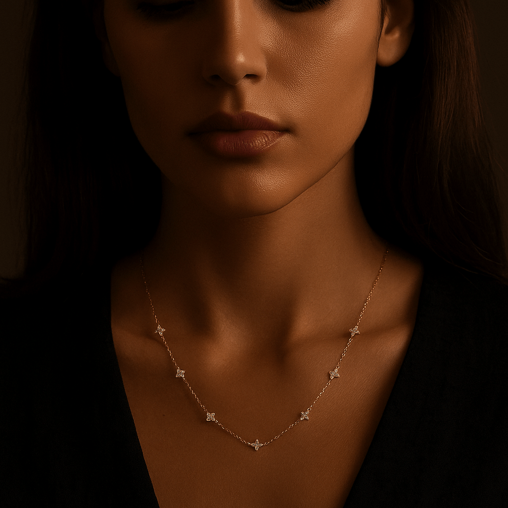 Flower Collar – 925 Silver and Precious Bloom