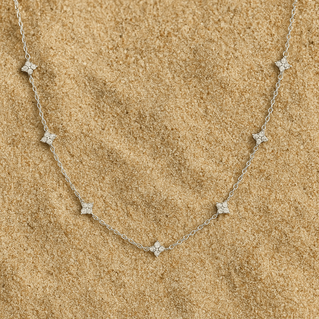 Flower Collar – 925 Silver and Precious Bloom