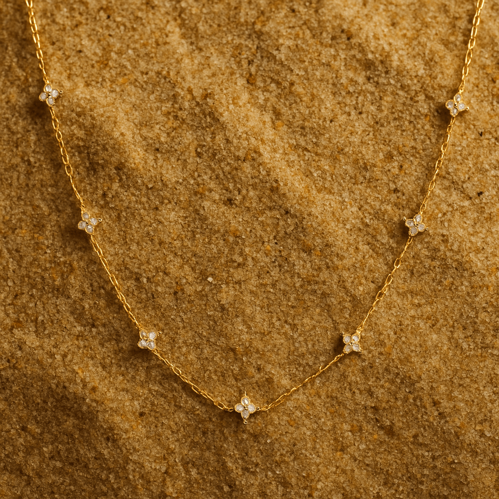 Flower Collar – 925 Silver and Precious Bloom