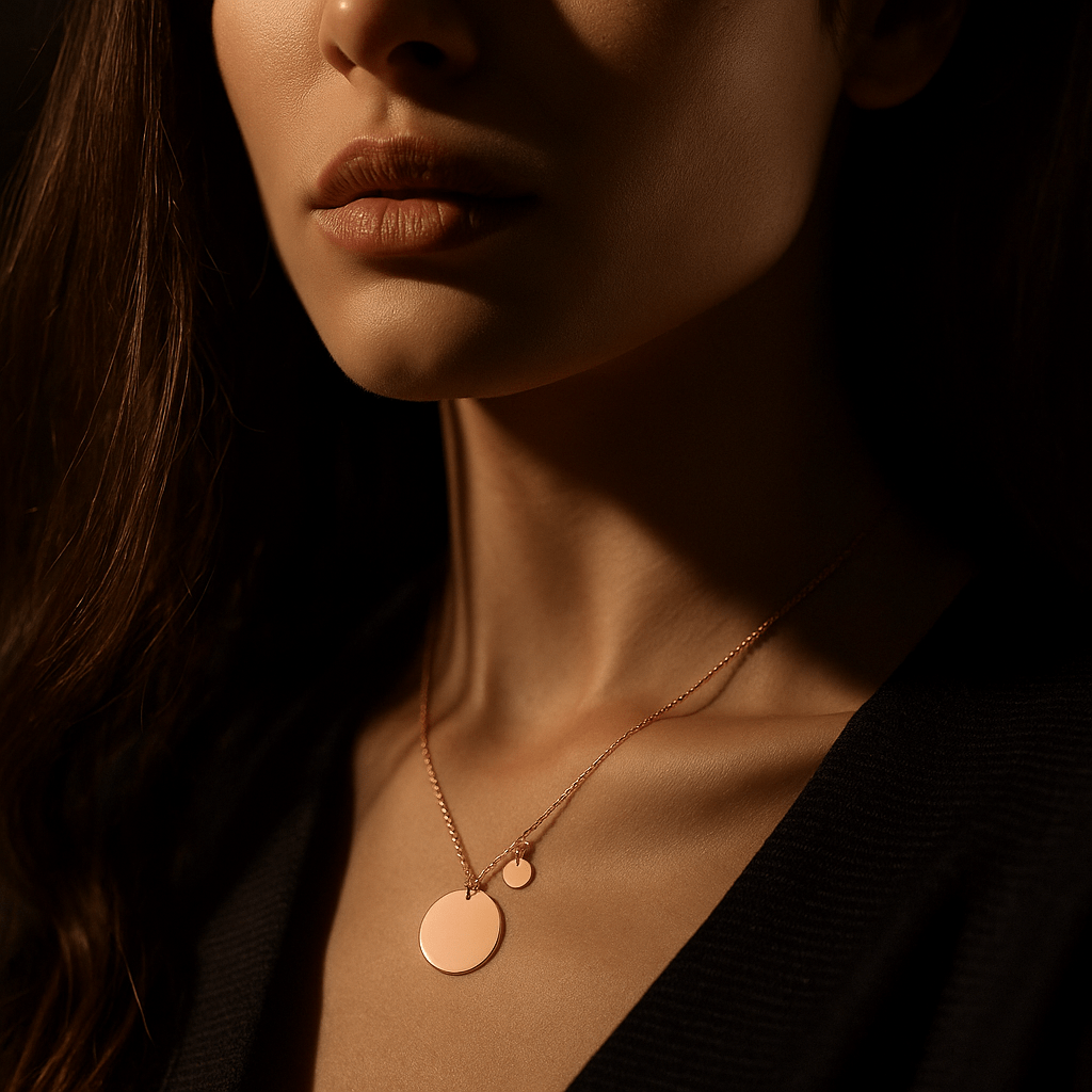 Melodia Necklace – Silver-Plated Steel and Duo of Smooth Medals