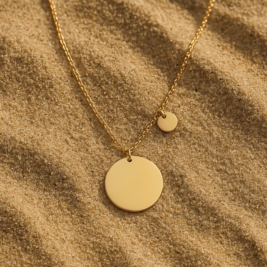 Melodia Necklace – Silver-Plated Steel and Duo of Smooth Medals