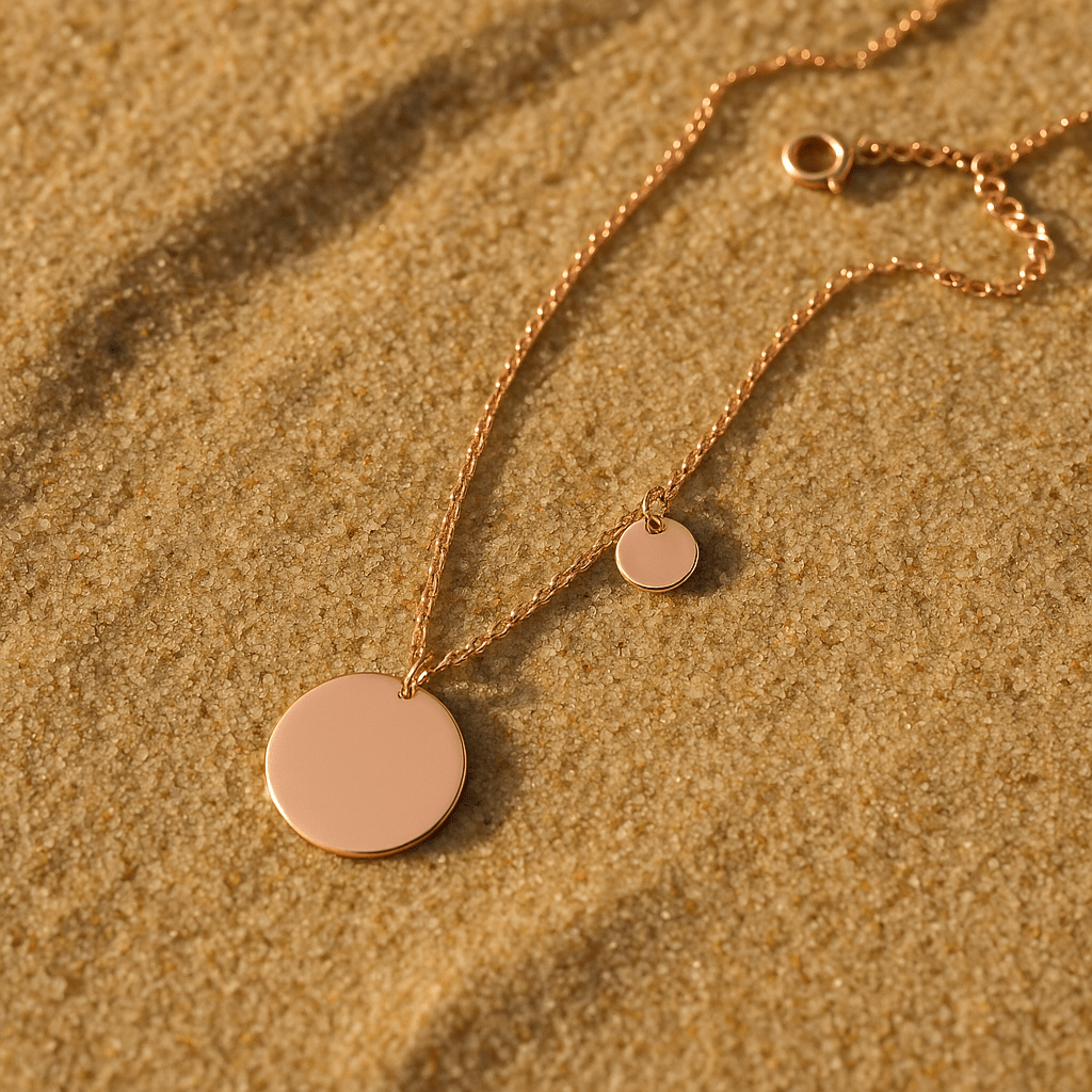 Melodia Necklace – Silver-Plated Steel and Duo of Smooth Medals