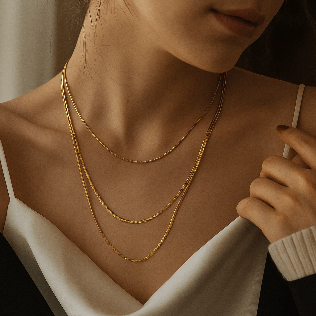 Amalfi Necklace – 18k Gold or Silver Plated Multilayer